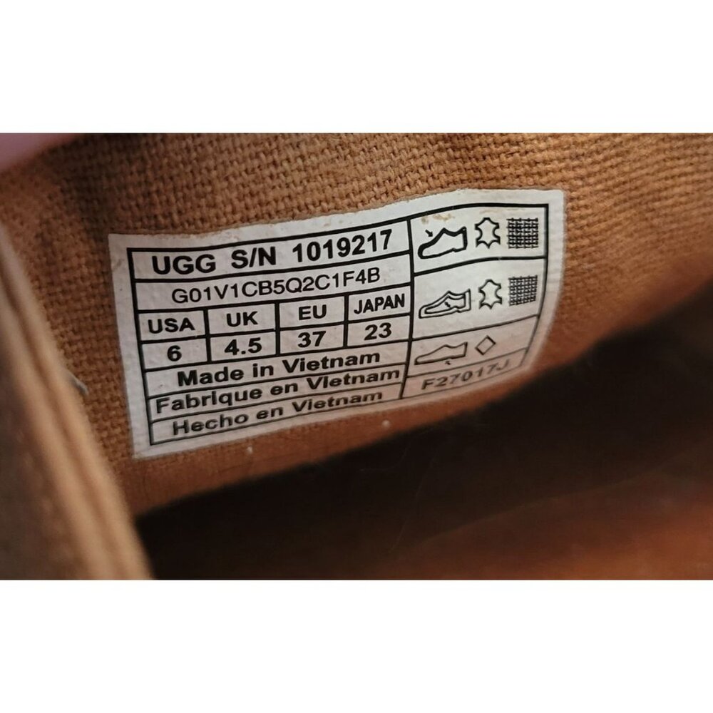 Ugg 6 Leather Brown Gold Loafers CAS Slip On Comfort - Picture 2 of 7